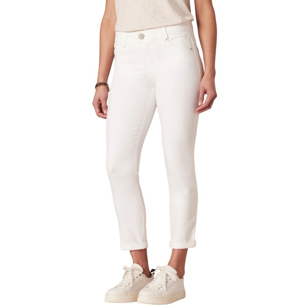 Democracy Ab solution White Skinny Jeans Womens 6 Distressed Mid Rise‎ Stretch
